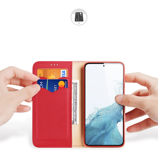 Dux Ducis Hivo case for Samsung Galaxy S23 flip cover wallet stand RFID blocking red Red