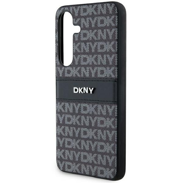 DKNY Leather Mono Stripe &amp; Metal Logo case for Samsung Galaxy S24 - black Black