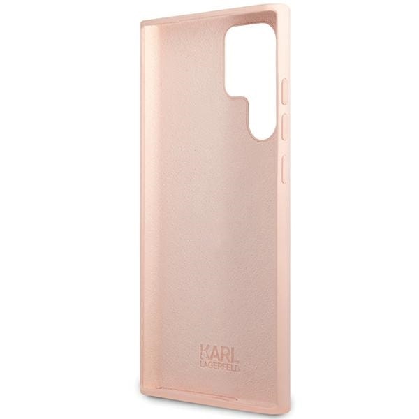 Karl Lagerfeld Silicone Choupette Metal Pin case for Samsung Galaxy S24 Ultra - pink Pink