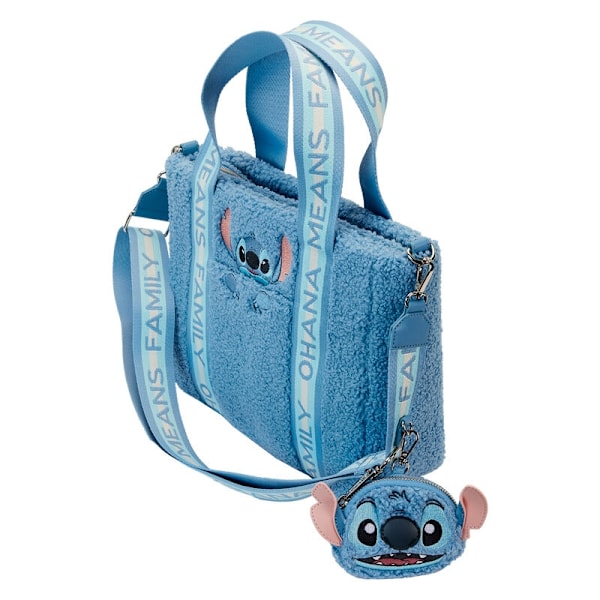 Loungefly Disney Stitch plush tote bacg with coin bag multifärg