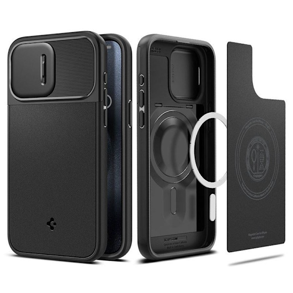 Spigen Optik Armor Mag case with MagSafe for iPhone 15 Pro - black Black