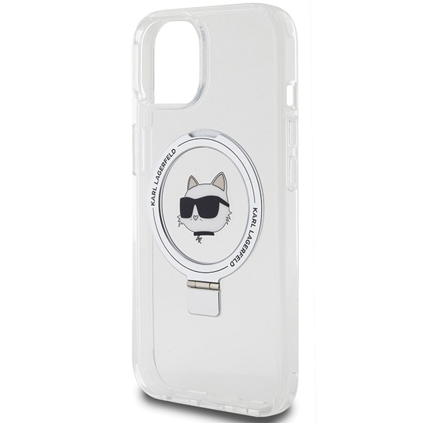 Karl Lagerfeld KLHMP15MHMRSCHH iPhone 15 Plus 6.7&quot; white/white hardcase Ring Stand Choupette Head MagSafe White