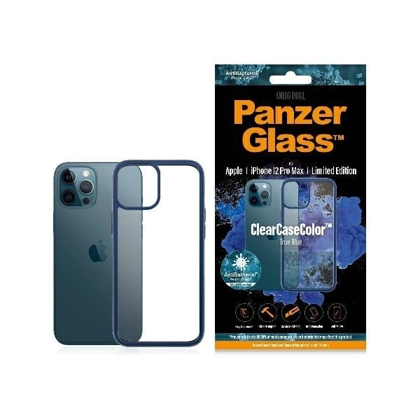 PanzerGlass ClearCase case for iPhone 12 Pro Max - transparent and blue Blue || Transparent