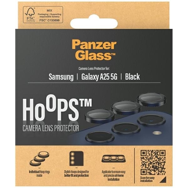 PanzerGlass Hoops Camera Protection for Samsung Galaxy A25 5G - with Black Frame