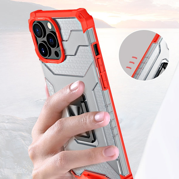 Crystal Ring Case Kickstand Tough Rugged Cover for iPhone 11 Pro Max red Red