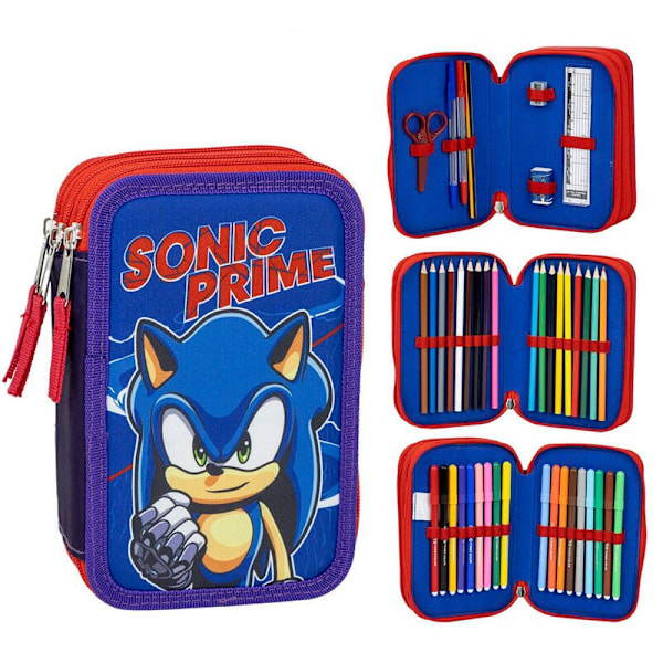 Sonic Prime triple pencil case Multicolor