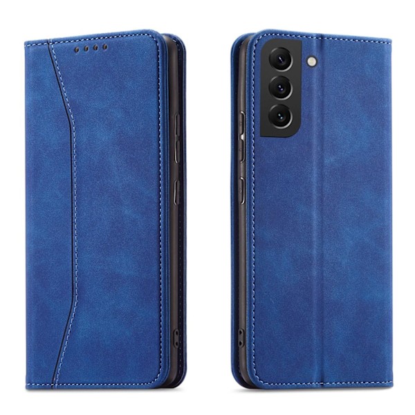 Magnet Fancy Case Case for Samsung Galaxy S22 + (S22 Plus) Pouch Wallet Card Holder Blue Blue