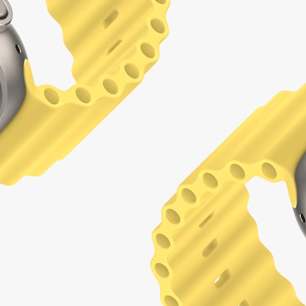 Dux Ducis Strap Watch Strap 9 / 8 / 7 / 6 / 5 / 4 / 3 / 2 / SE (45 / 44 / 42mm) Silicone Band Bracelet Yellow (OceanWave Version) Yellow