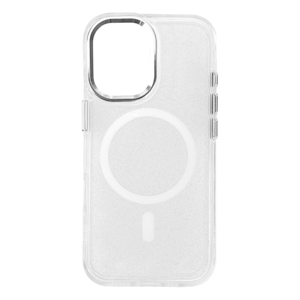 Glitter Case MagSafe for iPhone 16 Plus - white with glitter White || Semi-transparent