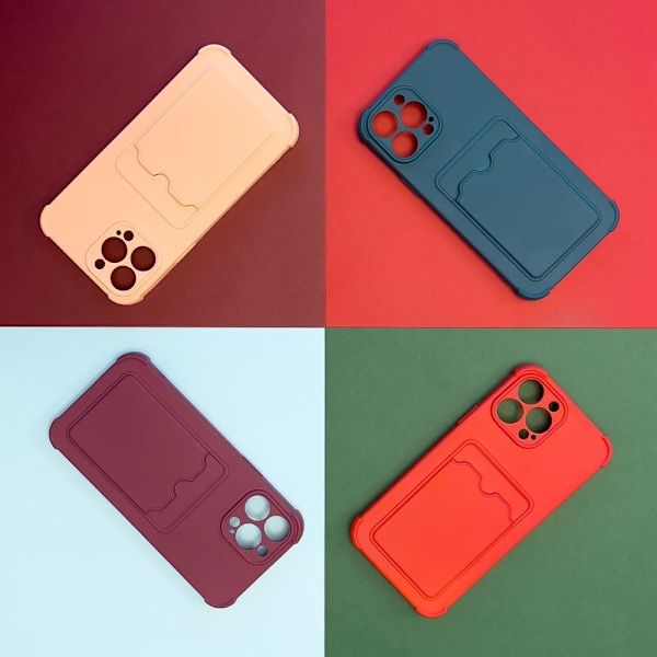 Card Armor Case Pouch Cover for Xiaomi Redmi Note 10 / Redmi Note 10S Card Wallet Silicone Armor Cover Air Bag Red Red