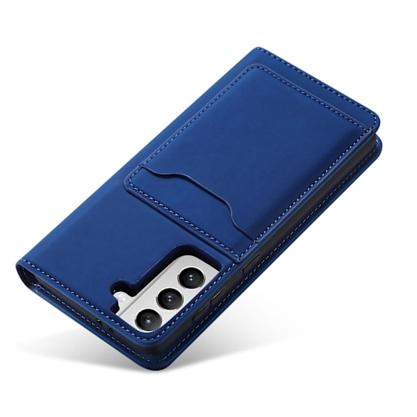 Magnet Card Case Case for Samsung Galaxy S22 + (S22 Plus) Pouch Wallet Card Holder Blue Blue