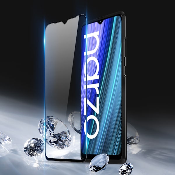 Dux Ducis 9D Tempered Glass 9H Full Screen Tempered Glass with Realme Narzo 50A frame black (case friendly) Black