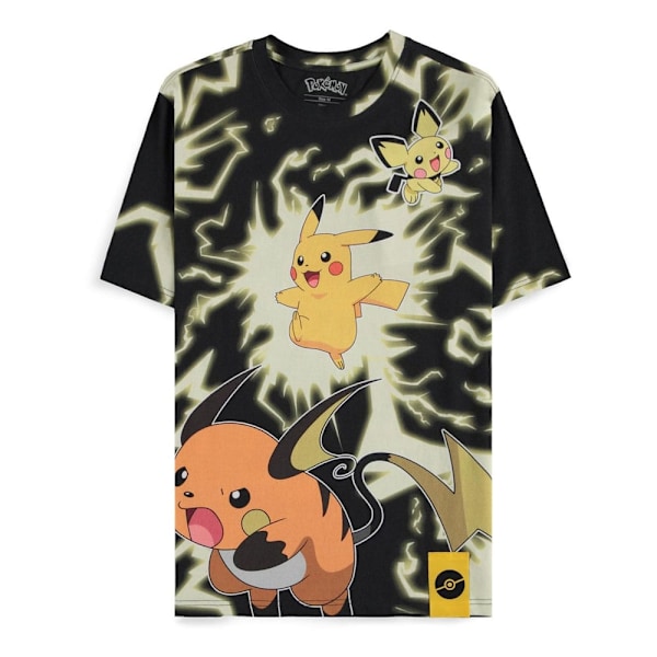 Pokémon T-Shirt Mirage AOP Pikachu Lightning Size XL multifärg