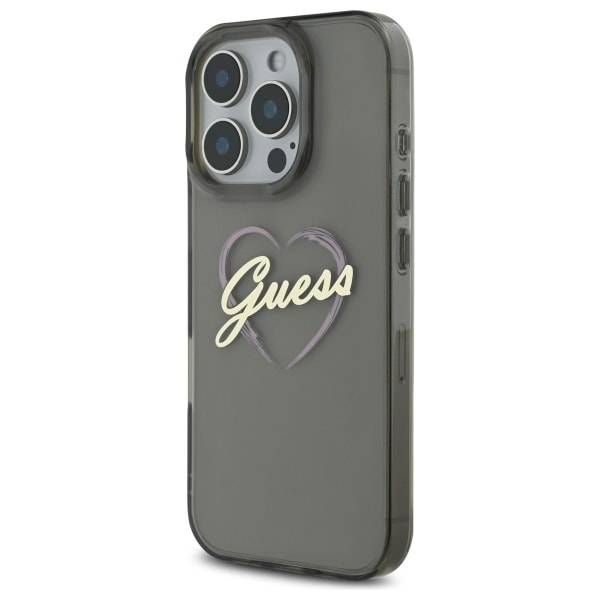 Guess IML Heart Case for iPhone 16 Pro - Black Black