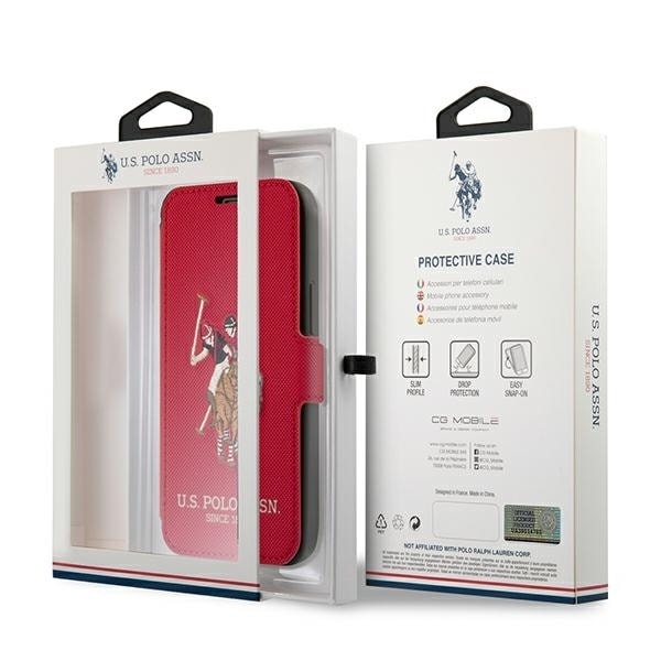 US Polo USFLBKP12LPUGFLRE iPhone 12 Pro Max 6,7" czerwony/red book Polo Embroidery Collection Red