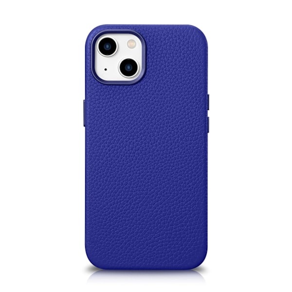 iCarer Litchi Premium Leather Case iPhone 14 Magnetic Leather Case with MagSafe Dark Blue (WMI14220709-DB) Blue