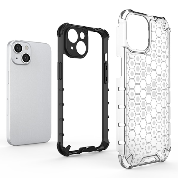 Honeycomb case for iPhone 14 Plus armored hybrid cover transparent Transparent