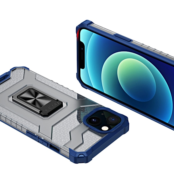 Crystal Ring Case Kickstand Tough Rugged Cover for iPhone 12 mini blue Blue