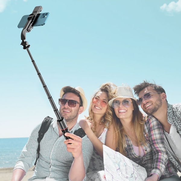 Tech-Protect L05S Bluetooth Selfie Stick with Tripod up to 105cm with LED Light - Black Black