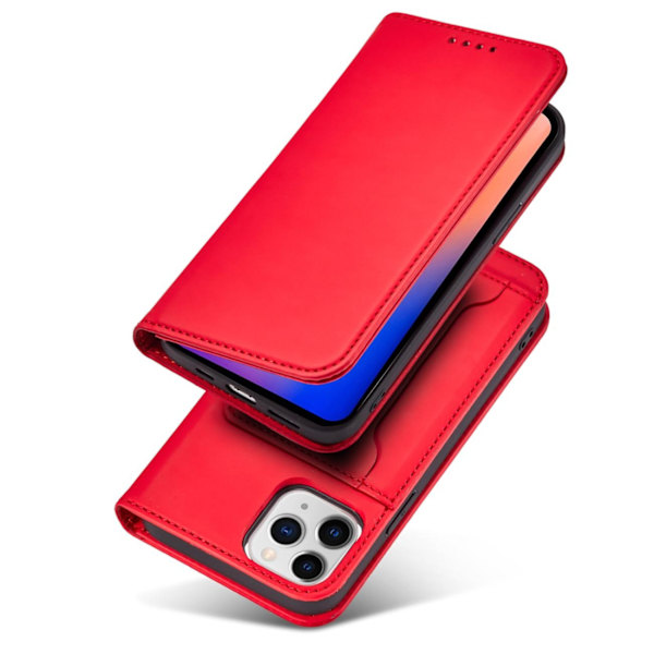 Magnet Card Case for iPhone 12 Pro Max Pouch Card Wallet Card Holder Red Red