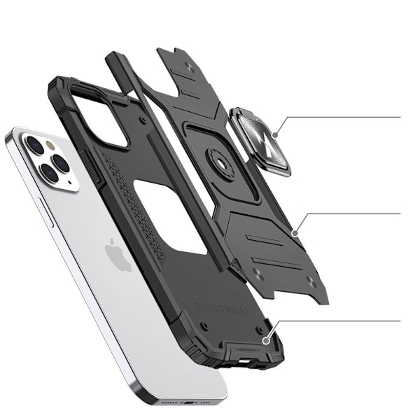 Wozinsky Ring Armor Case Kickstand Tough Rugged Cover for iPhone 13 black Black