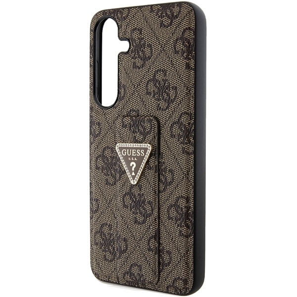 Guess GUHCS24SPGS4TDW S24 S921 brown/brown hardcase Grip Stand 4G Triangle Strass