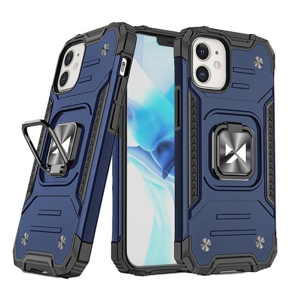 Wozinsky Ring Armor case for iPhone 14 Plus armored cover magnetic holder ring blue Blue