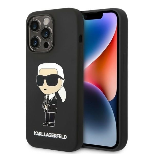 Karl Lagerfeld Silicone Ikonik case for iPhone 14 Pro - black Black