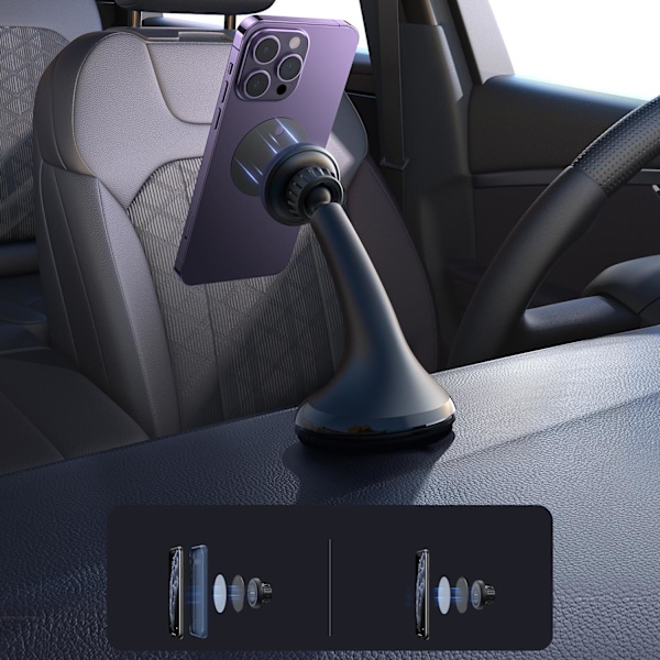 Joyroom JR-ZS356 universal magnetic car holder for a phone on the cockpit/window - black Black