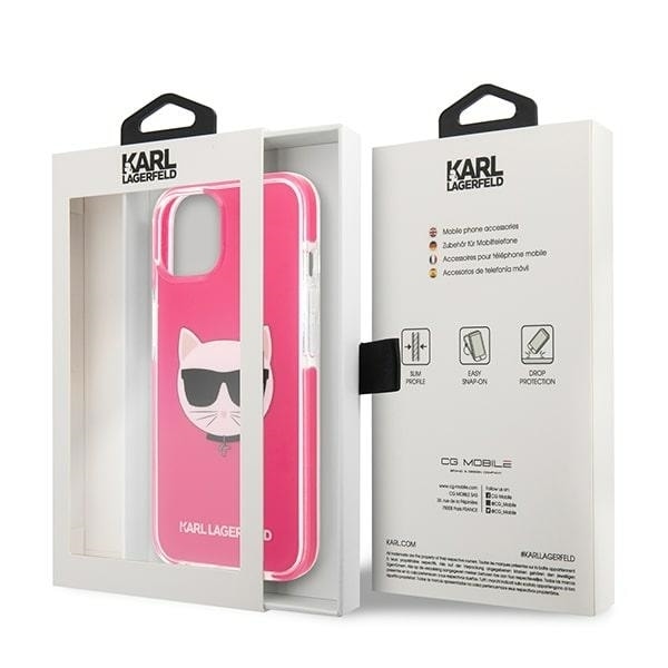 Karl Lagerfeld Choupette Head case for iPhone 13 - fuchsia Pink