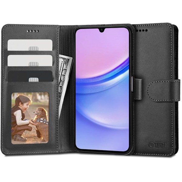 Tech-Protect Wallet Case for Samsung Galaxy A15 4G / 5G - Black Black