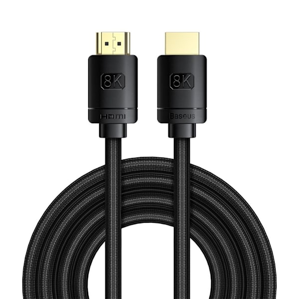 Baseus HDMI 2.1 Cable 8K 60 Hz 48 Gbps / 4K 120 Hz / 2K 144 Hz 3D eARC QMS Dynamic HDR VRR ALLM 3 m black (CAKGQ-L01) Black