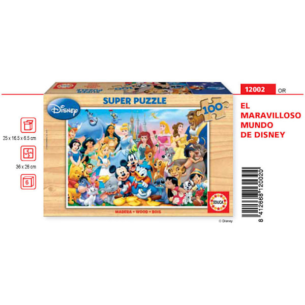 Disney The Wonderful World of Disney puzzle 100pcs multifärg