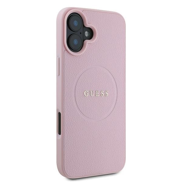 Guess Grained Gold Ring MagSafe iPhone 16 Plus Case - Pink Pink