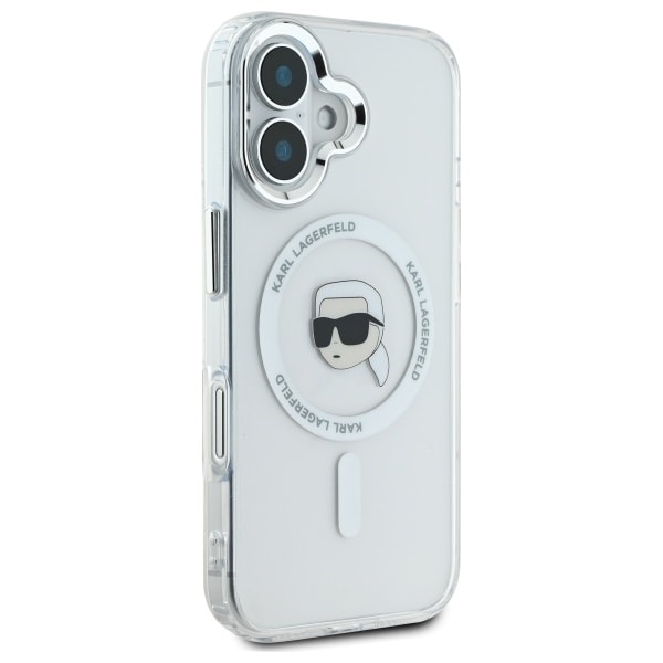 Karl Lagerfeld IML Metal Karl Head MagSafe iPhone 16 Case - White White