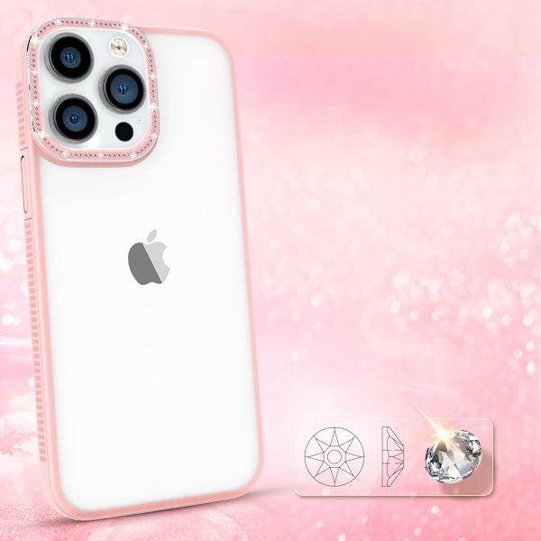 Kingxbar Sparkle Series case iPhone 13 Pro Max with crystals back cover pink Pink