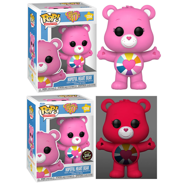 Pack 6 POP figures Care Bears 40th Anniversary Hopeful Heart Bear 5 + 1 Chase Multicolor