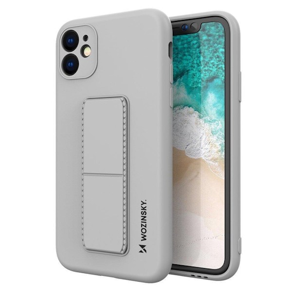 Wozinsky Kickstand Case silicone case for iPhone 12 gray Gray