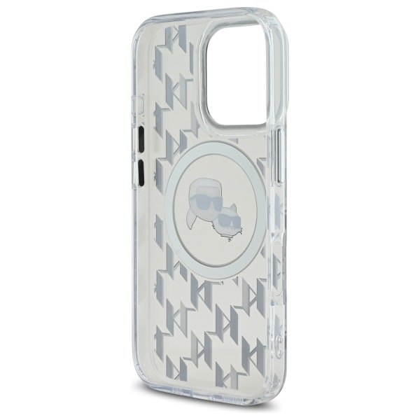 Karl Lagerfeld IML Monogram Karl &amp; Choupette Head MagSafe iPhone 16 Pro Case - Clear Transparent