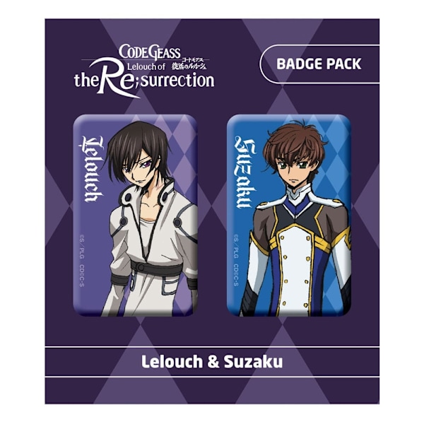 Code Geass Lelouch of the Re:surrection Pin Badges 2-Pack Lelouch & Suzaku multifärg