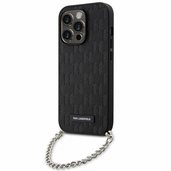 Karl Lagerfeld KLHCP14LSACKLHPK iPhone 14 Pro 6.1" black/black hardcase Saffiano Monogram Chain Black