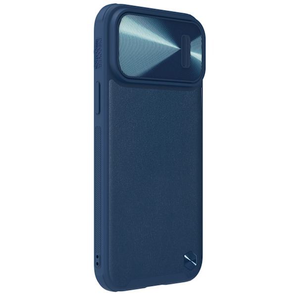 Nillkin CamShield Leather S Case iPhone 14 Pro case with camera cover blue Blue