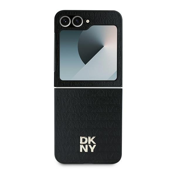 DKNY Repeat Pattern Stack Logo Case for Samsung Galaxy Z Flip6 - Black Black