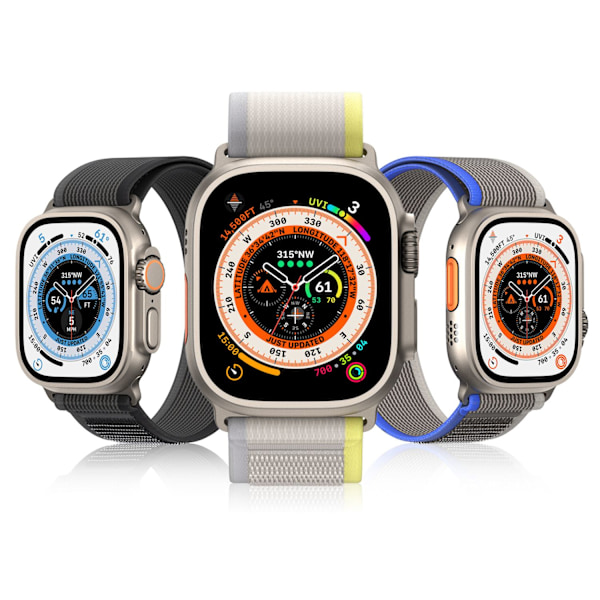 Sport Velcro Strap for Apple Watch Ultra / 9 / 8 / 7 / 6 / SE / 5 / 4 / 3 / 2 / 1 (42, 44, 45, 49 mm) Dux Ducis Strap YJ Version - Blue-Grey Blue || Gray