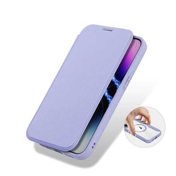 iPhone 15 Pro Magnetic MagSafe Flip Case Dux Ducis Skin X Pro - Purple Violet