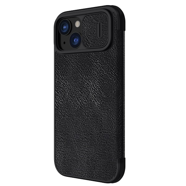 Nillkin Qin Pro Leather Flip Case for iPhone 15 with Camera Protector - Black Black