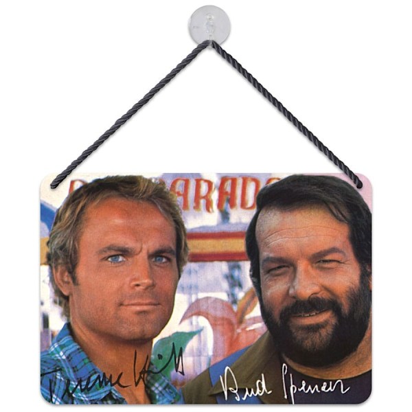 Bud Spencer & Terence Hill Tin Sign Autogramm 16,5 x 11,5 cm Multicolor