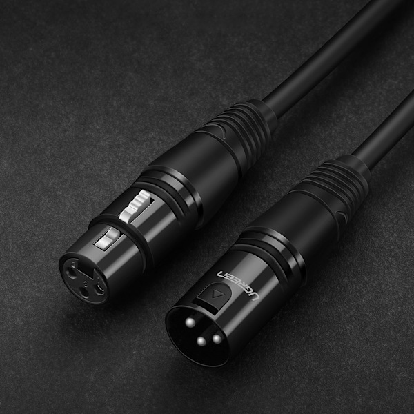 Ugreen AV130 66719 audio XLR (female) - XLR (male) cable for microphone / amplifier 5m - black Black