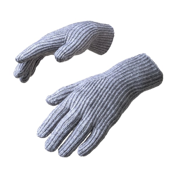 Braided telephone gloves with cut-outs for fingers - gray Gray