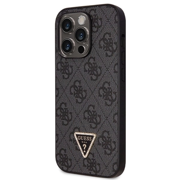 Guess GUHCP14LP4TDSCPK case for iPhone 14 Pro - black Crossbody 4G Metal Logo Black